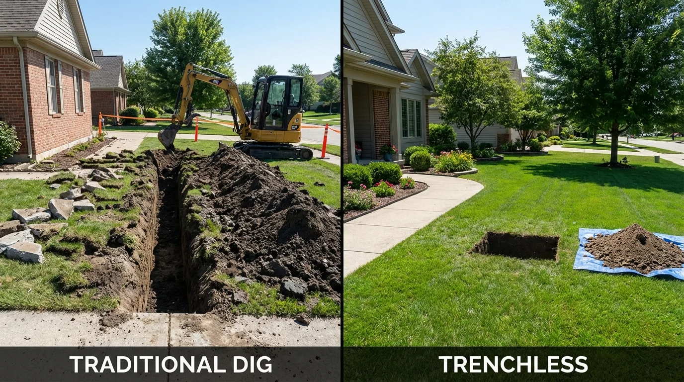 Trenchless sewer repair with minimal yard damage versus traditional excavation in Arverne, NY